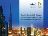Pacific Controls & Etisalat annual sales award at the Armani Hotel, Burj Khalifa 